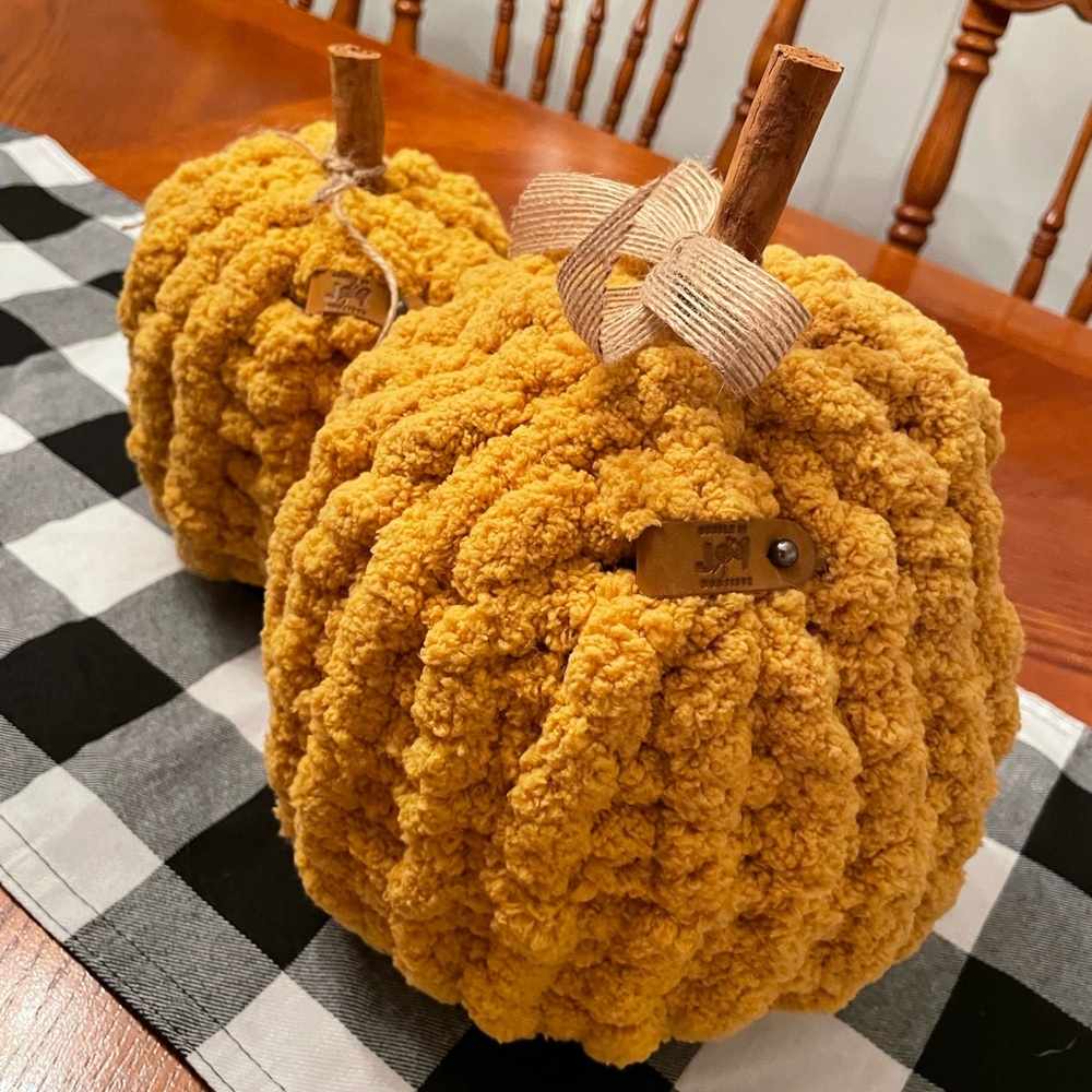 Yellow Pumpkins set of two| fall home decor
